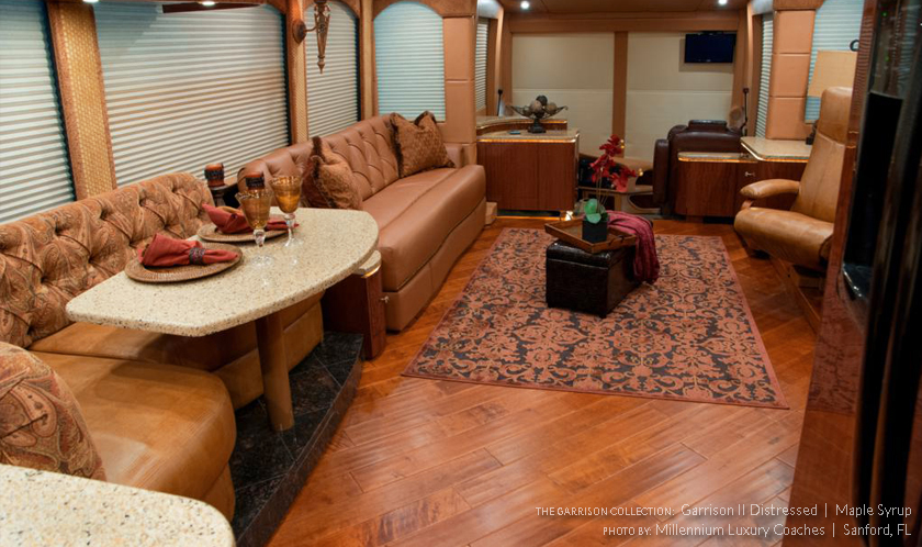 Maple Syrup Distressed Flooring - Millennium Luxury Coaches in Sanford, Florida