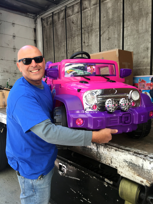 Unloading Toy Jeep for Children at CHLA