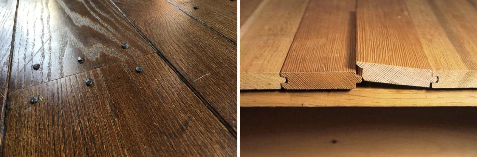 Nailed hardwood floor versus tongue-and-groove hardwood floor