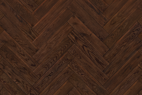 European Oak Hardwood Floors Caffe in a Herringbone Pattern