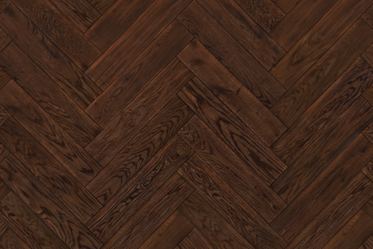 European Oak Hardwood Floors Caffe in a Herringbone Pattern