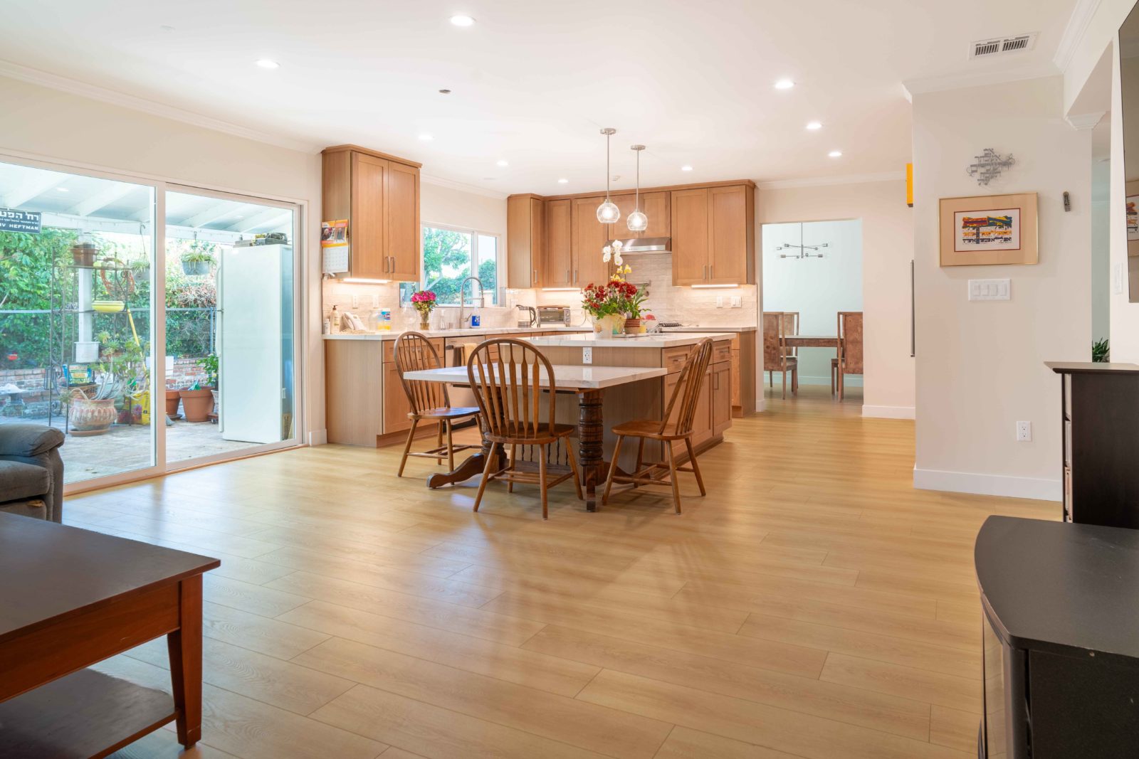 Waterproof laminate flooring in a modern kitchen best flooring for kids and pets
