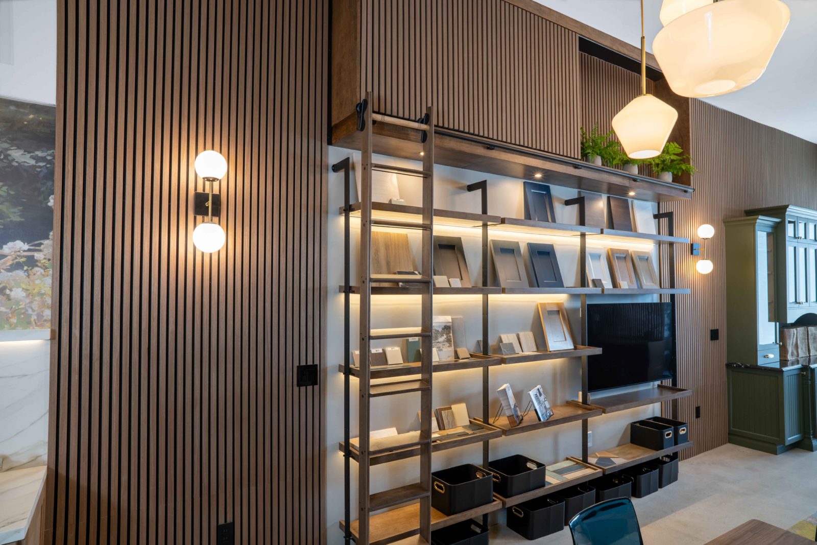 Warm Oak Parallels acoustic wall panels in a modern California commercial building