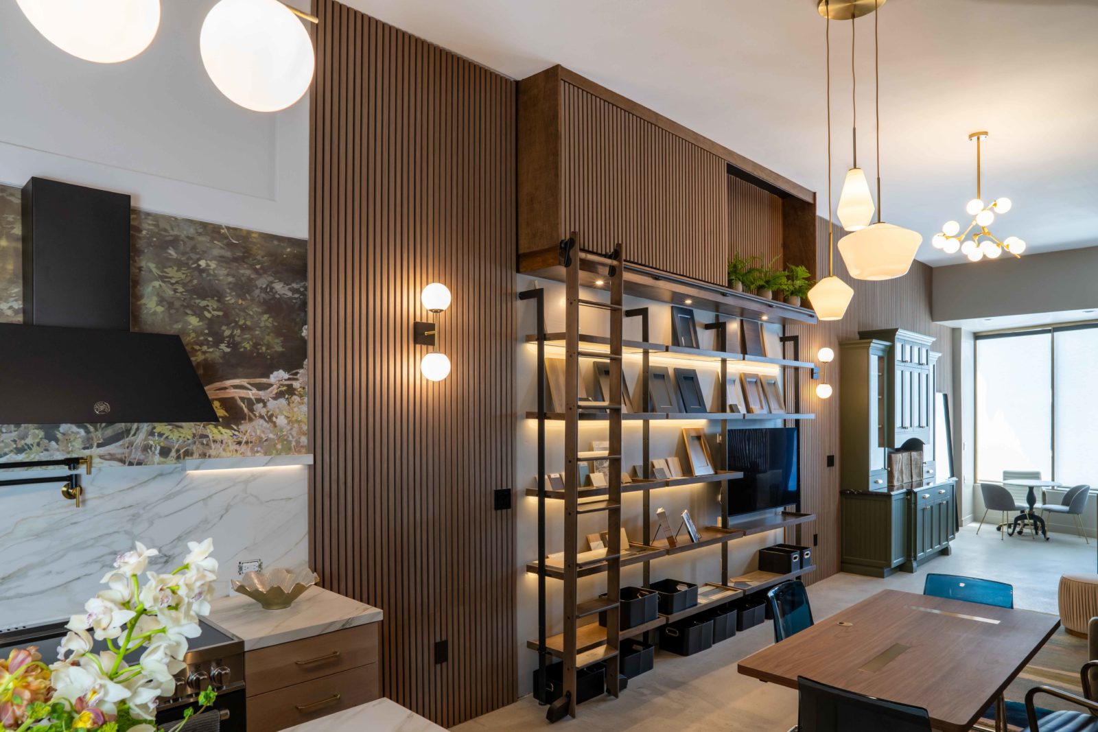 Warm Oak Parallels acoustic wall panels in a modern California commercial building