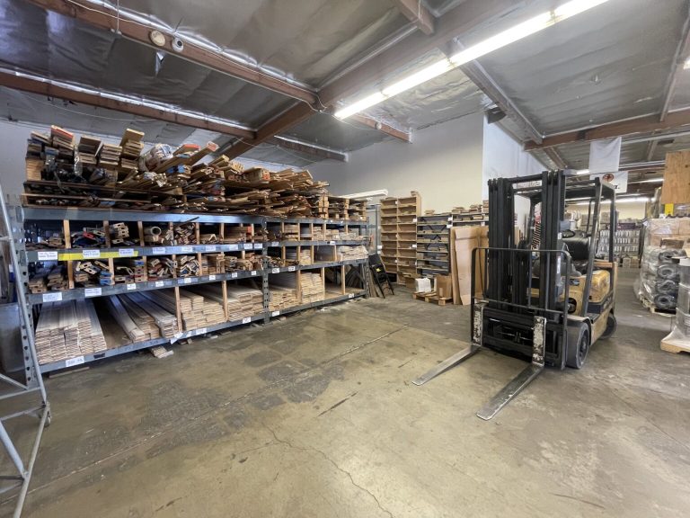 Garrison Flooring warehouse at the Santa Ana, CA Old Master Products Location