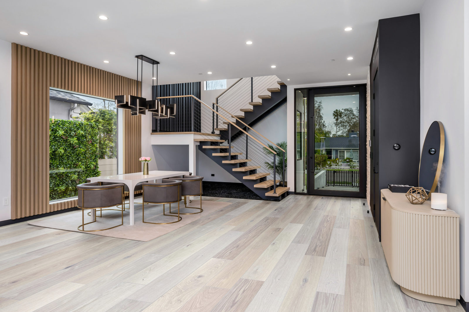 Light Colored Engineered Hardwood flooring in a Los Angeles California